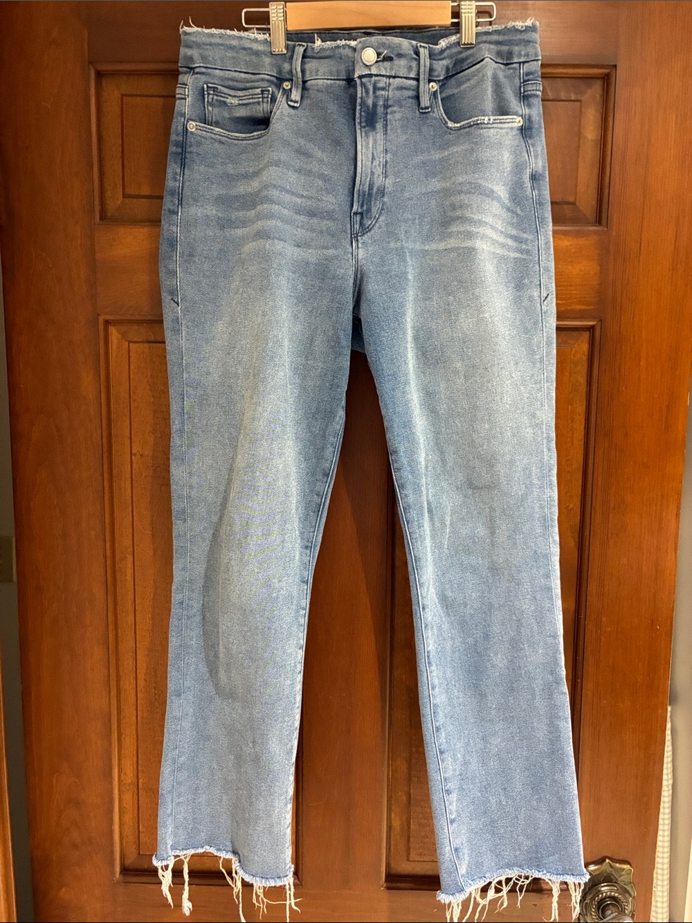Good American Light Blue “Good Straight” Straight Leg Jeans